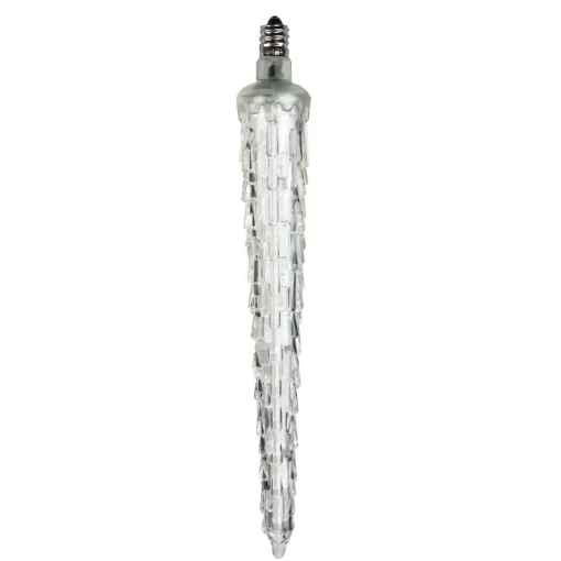 Commercial Steady Burning C7 LED Christmas Icicle Light Bulb - Cool White - 7" Icicles
