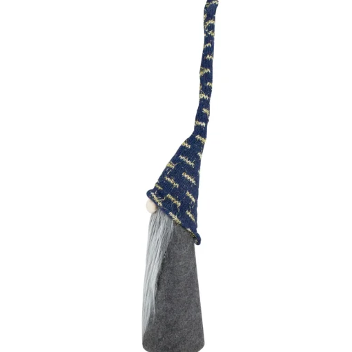 New Cone Gnome Christmas Figure - 15.5" - Gray and Blue Gnomes