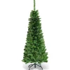 Discount 4.5ft Pre-Lit Hinged Pencil Christmas Tree 150 White Lights Pre-Lit
