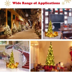 Discount 4.5ft Pre-Lit Hinged Pencil Christmas Tree 150 White Lights Pre-Lit