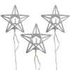 Sale 10-Count Battery Operated Warm Clear Sparkling Glittered Star Christmas Light set, 6.6ft Silver Wire Battery Operated