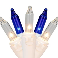 Sale 100-Count Blue & Clear Mini Christmas Lights - 21.5ft, White Wire Incandescent