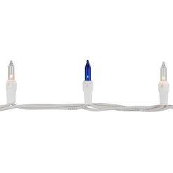 Sale 100-Count Blue & Clear Mini Christmas Lights - 21.5ft, White Wire Incandescent