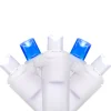 Outlet 50-Count Blue and White LED Wide Angle Christmas Lights - 16.25 ft White Wire Led