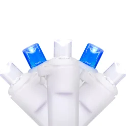 Outlet 50-Count Blue and White LED Wide Angle Christmas Lights - 16.25 ft White Wire Led
