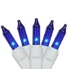 Hot 100-Count Blue Mini Icicle Incandescent Christmas Light Set, 5.75ft White Wire Icicles
