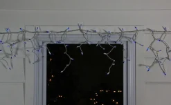 Hot 100-Count Blue Mini Icicle Incandescent Christmas Light Set, 5.75ft White Wire Icicles