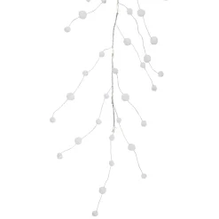 Best 10-Count B/O Warm White LED Pom Pom Garland Christmas Lights - 3' Clear Wire Battery Operated