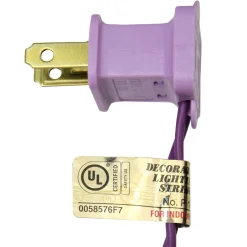 50-Count Clear Incandescent Mini Christmas Light Set, 19ft Purple Wire Incandescent