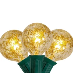 Online 10-Count Clear Mercury Glass G50 Globe Christmas Light Set, 9ft Green Wire Globes