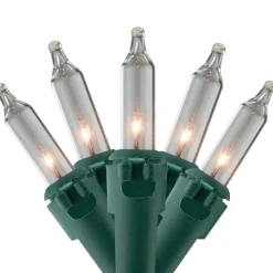 Clearance 450-Count Clear Mini Christmas Light Set - 92' Green Wire Incandescent