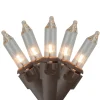 35-Count Clear Mini Christmas Lights Set, 7ft Brown Wire Incandescent