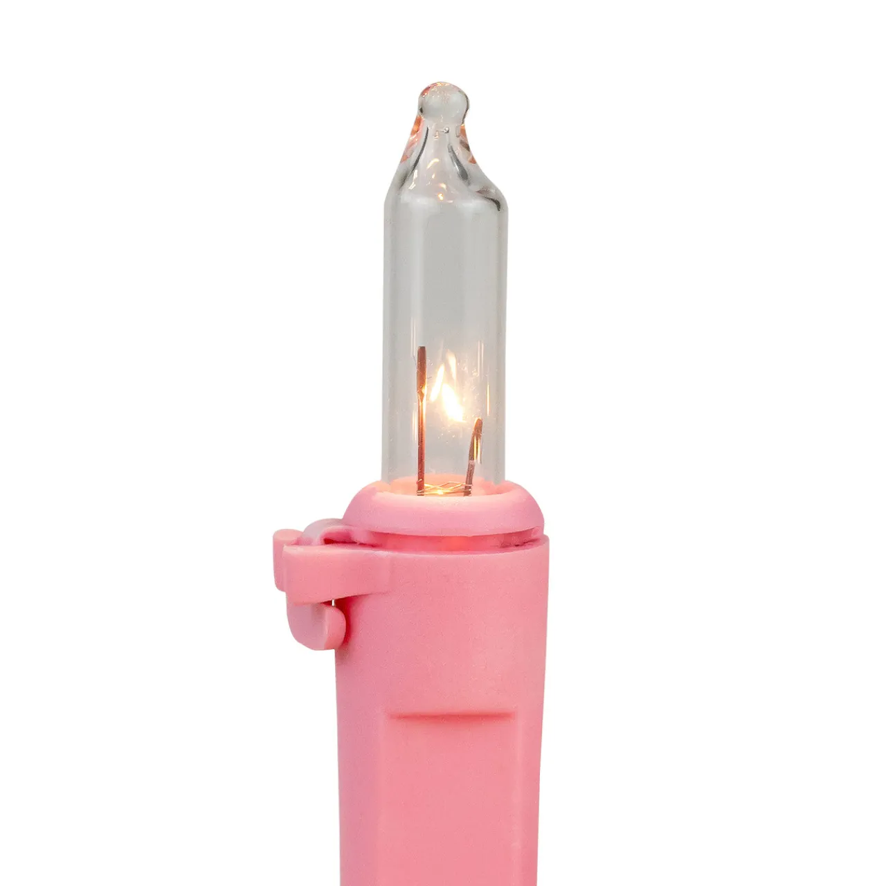 Sale 100-Count Clear Mini Christmas Light Set - 20.25' Pink Wire Incandescent
