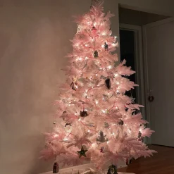 Sale 100-Count Clear Mini Christmas Light Set - 20.25' Pink Wire Incandescent