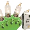 Discount 50-Count Clear Mini Christmas Light Set, 14ft Green Wire Incandescent