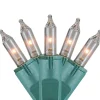 Online 100-Count Clear Perm-O-Snap Mini Christmas Light Set, 49.3ft Green Wire Incandescent