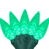 Clearance 70-Count Green Faceted C6 LED Christmas Light Set - 23ft Green Wire C5 & C6 Lights