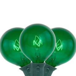 Discount 10-Count Green G50 Globe Christmas Patio Lights- 9ft, Green Wire Globes