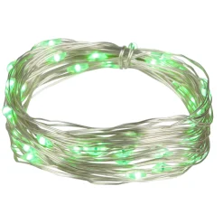 Hot 50-Count Green LED Micro Fairy Christmas Lights - 16ft, Copper Wire Fairys