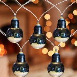 Discount 10-Count LED Christmas Trees in Bulbs, Warm White Lights, 4.25ft Clear Wire Battery Operated