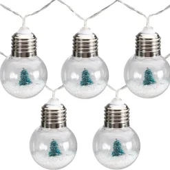 Discount 10-Count LED Christmas Trees in Bulbs, Warm White Lights, 4.25ft Clear Wire Battery Operated