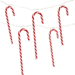 Discount 10-Count LED Micro Fairy Christmas Lights with Candy Canes Battery Operated