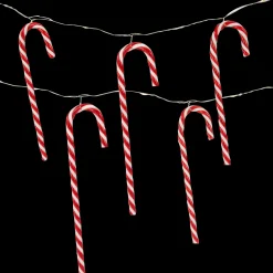 Discount 10-Count LED Micro Fairy Christmas Lights with Candy Canes Battery Operated