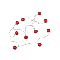 Clearance 10-Count LED Red Christmas Bells Fairy Lights, 5.5ft, Copper Wire Fairys