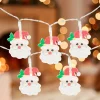 Best 10-Count LED Santa Claus Micro Christmas Light Set 4.5ft, Clear Wire Battery Operated