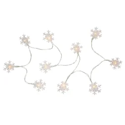 Clearance 10-Count LED Snowflake Christmas Fairy Lights, 4.25ft, Copper Wire Fairys