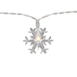 Clearance 10-Count LED Snowflake Christmas Fairy Lights, 4.25ft, Copper Wire Fairys