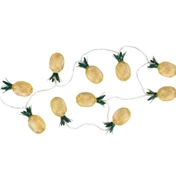 New 10-Count LED Warm White Gold Pineapple String Lights - 3' Clear Wire Novelty