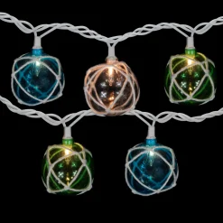 Sale 10-Count Multicolor Globe Christmas Light Set, 6ft White Wire Novelty