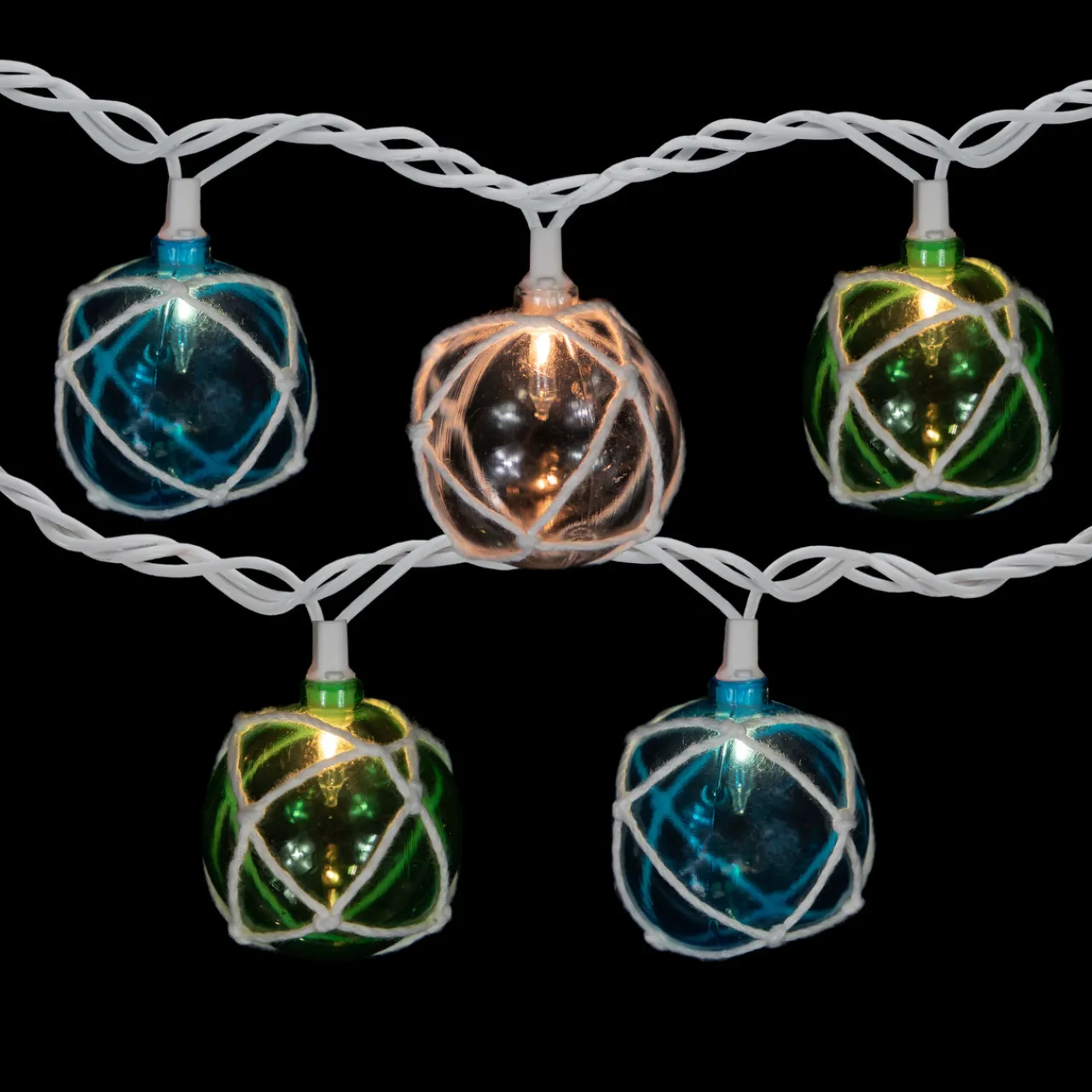 Sale 10-Count Multicolor Globe Christmas Light Set, 6ft White Wire Novelty