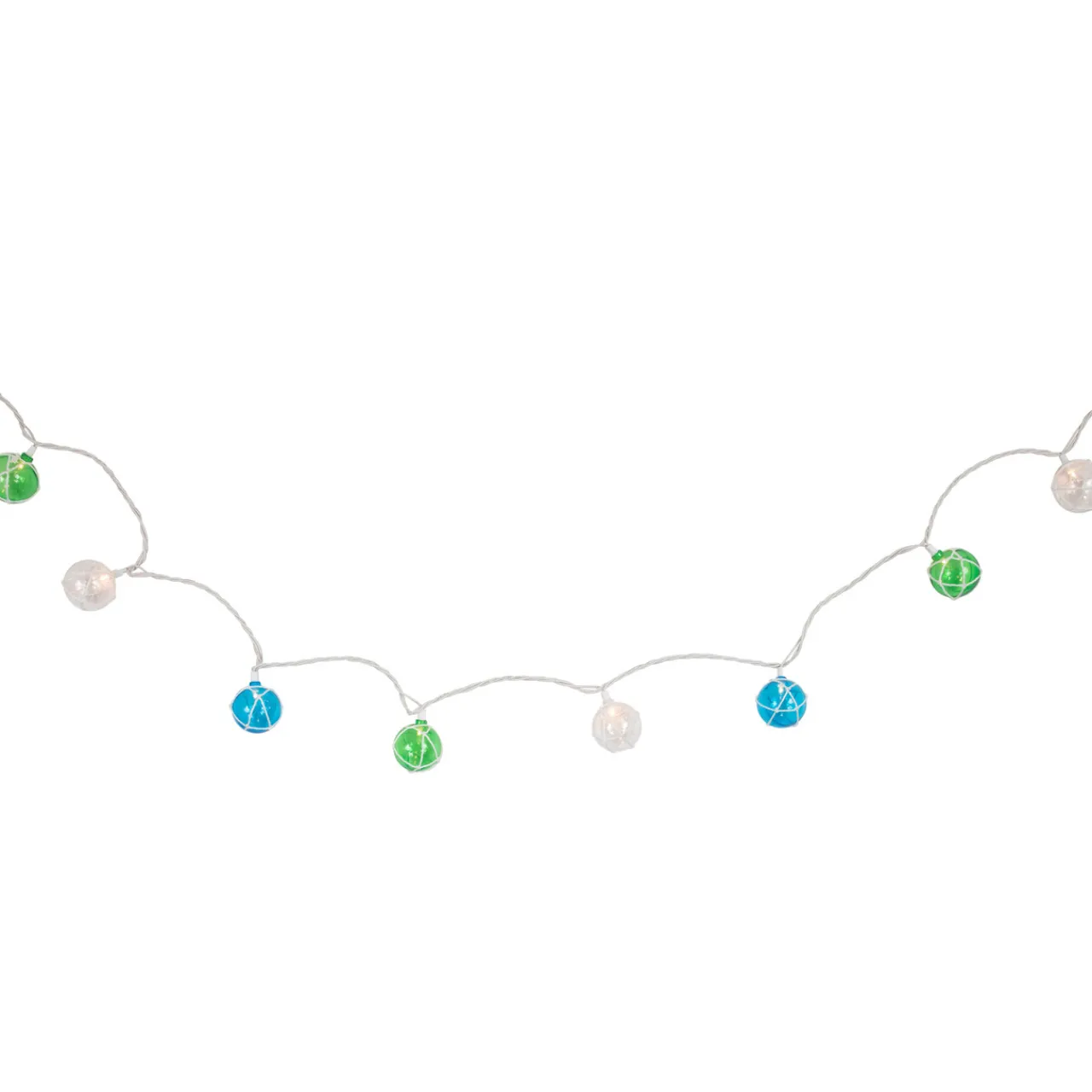 Sale 10-Count Multicolor Globe Christmas Light Set, 6ft White Wire Novelty