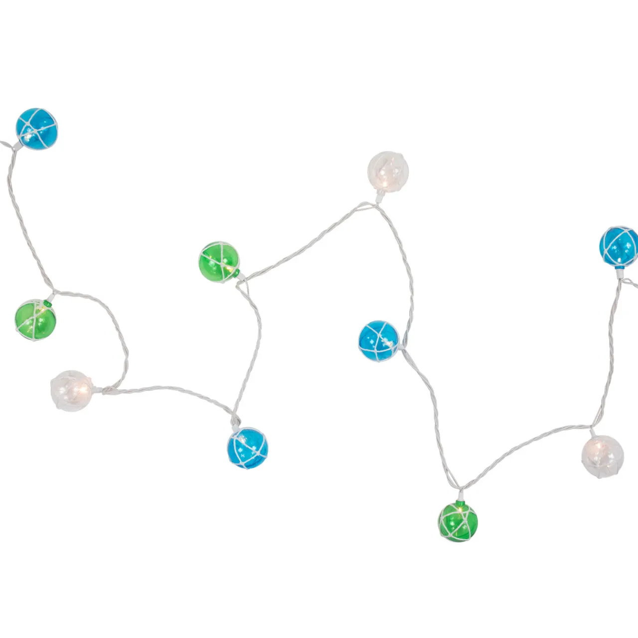 Sale 10-Count Multicolor Globe Christmas Light Set, 6ft White Wire Novelty