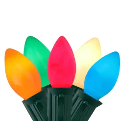 Online 25-Count Multi-Color Incandescent C7 Christmas Light Set, 24ft Green Wire C7 & C9 Lights