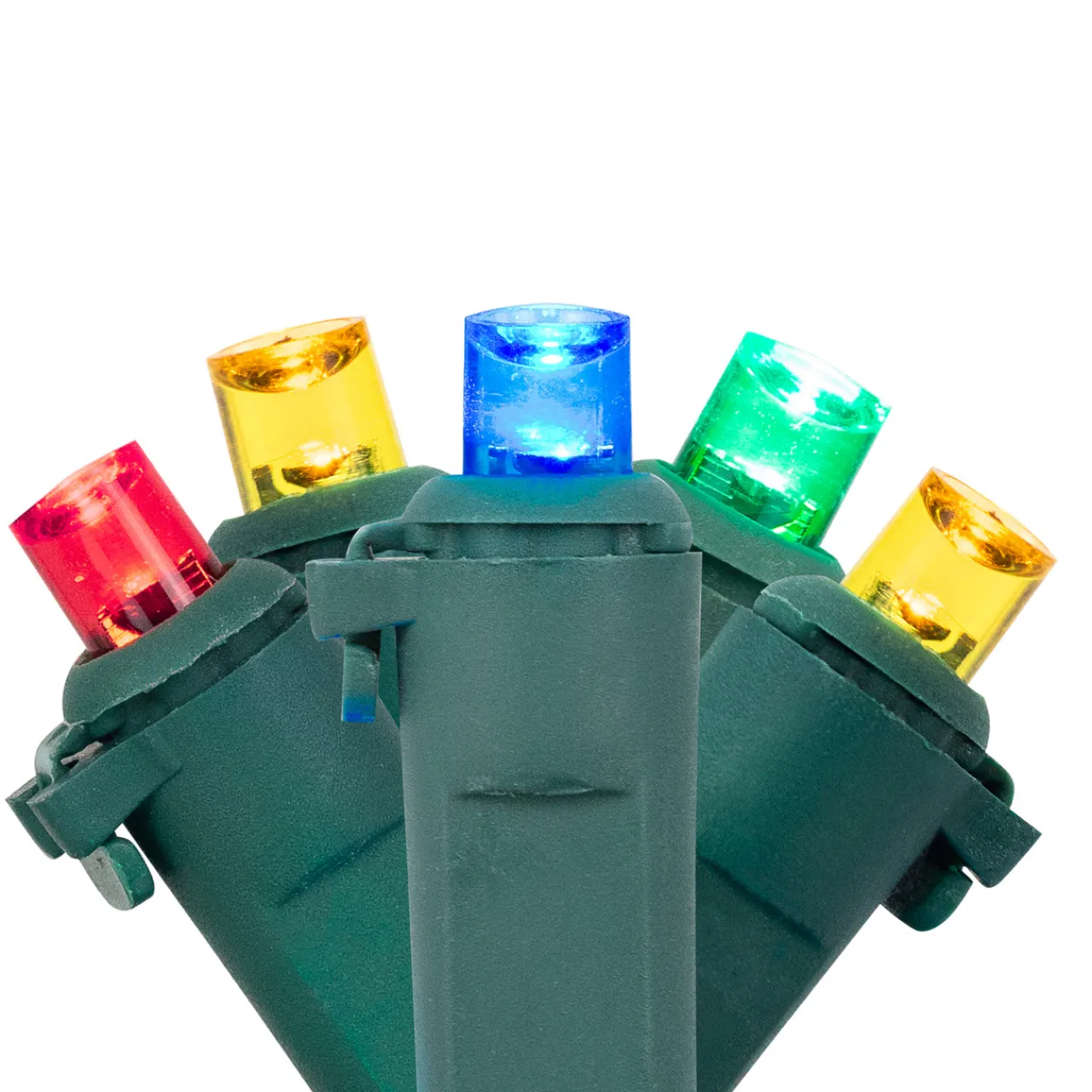 Sale 100-Count Multi-Color LED Wide Angle Christmas Lights, 33 ft Green Wire Led