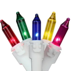 Clearance 50-Count Multi-Color Mini Icicle Christmas Light Set - 6ft White Wire Icicles