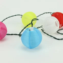 Best 10-Count Multi-Color Round Chinese Lantern Christmas Light Set, 9ft Green Wire Novelty