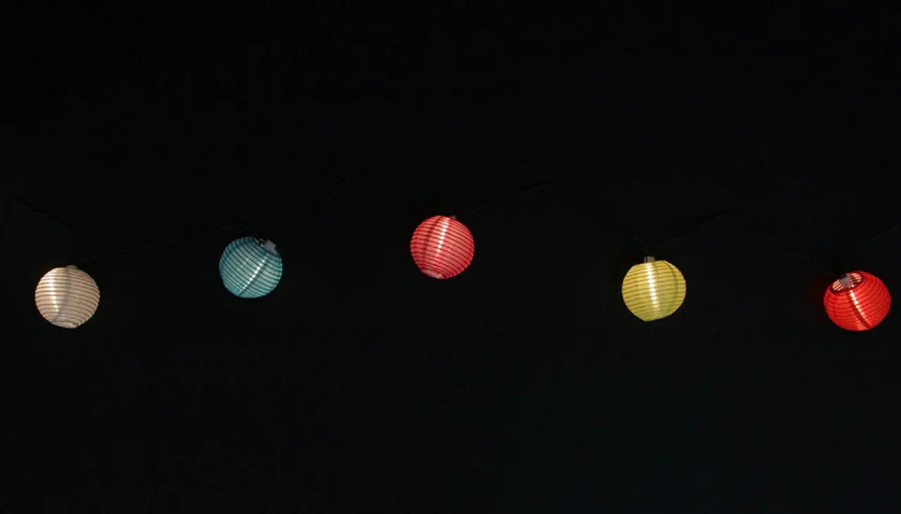 Best 10-Count Multi-Color Round Chinese Lantern Christmas Light Set, 9ft Green Wire Novelty