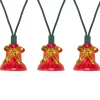 40-Count Musical Bells Multi-Function Christmas Lights, 13ft Green Wire Novelty