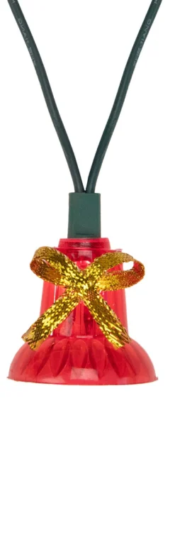 40-Count Musical Bells Multi-Function Christmas Lights, 13ft Green Wire Novelty