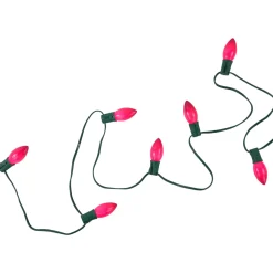 Best 25-Count Opaque Fuchsia Pink C9 Christmas Light Set, 24ft Green Wire C7 & C9 Lights