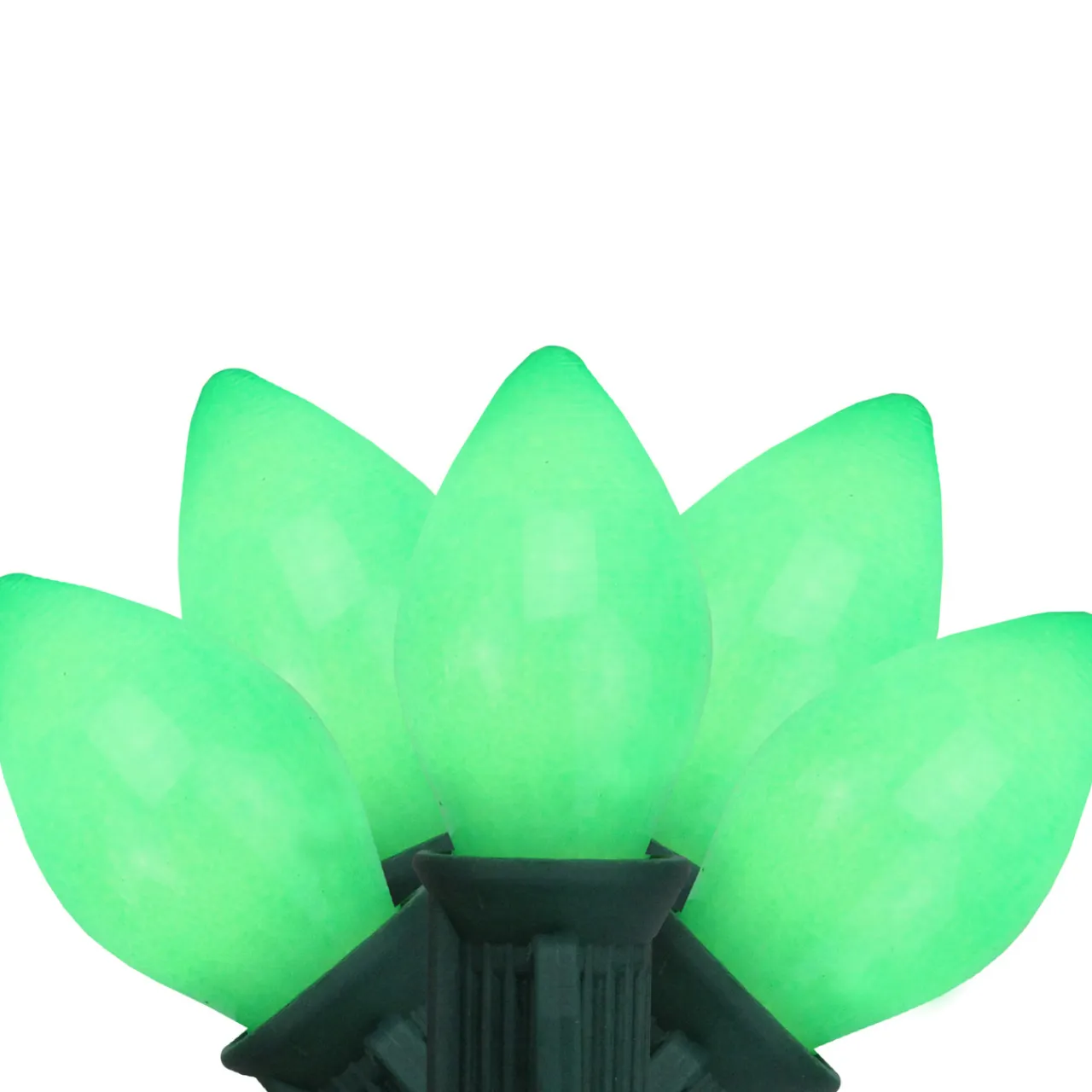 Best 25-Count Opaque Green C7 Christmas Light Set - 24ft Green Wire C7 & C9 Lights