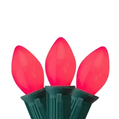 Best 25-Count Opaque Pink C7 Christmas Lights Set, 24ft Green Wire C7 & C9 Lights
