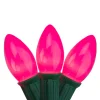 Best 25-Count Opaque Pink C9 Mini Christmas Light Set, 24ft Green Wire C7 & C9 Lights