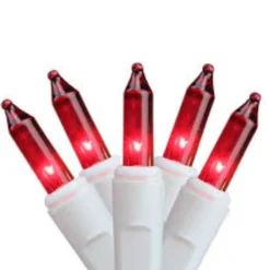 100-Count Pink Mini Icicle Christmas Lights, 4.6ft White Wire Icicles