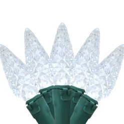 Online 200-Count Pure White LED Faceted C6 Christmas Lights, 66.25 ft Green Wire C5 & C6 Lights