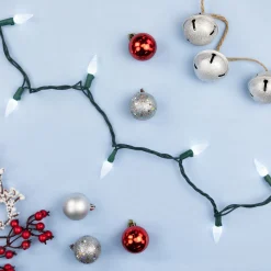 Online 200-Count Pure White LED Faceted C6 Christmas Lights, 66.25 ft Green Wire C5 & C6 Lights
